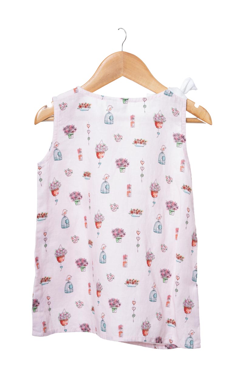 Printed One-Shoulder Tie-Up Dress
