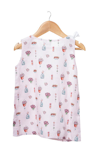 Printed One-Shoulder Tie-Up Dress