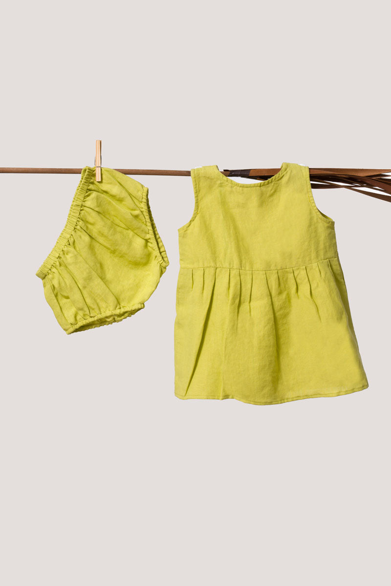 Pleated Collar Frock - Chi Linen