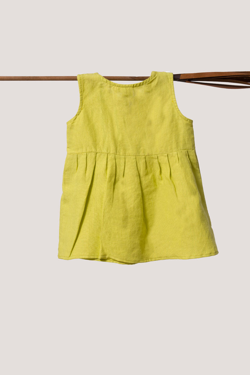 Pleated Collar Frock - Chi Linen
