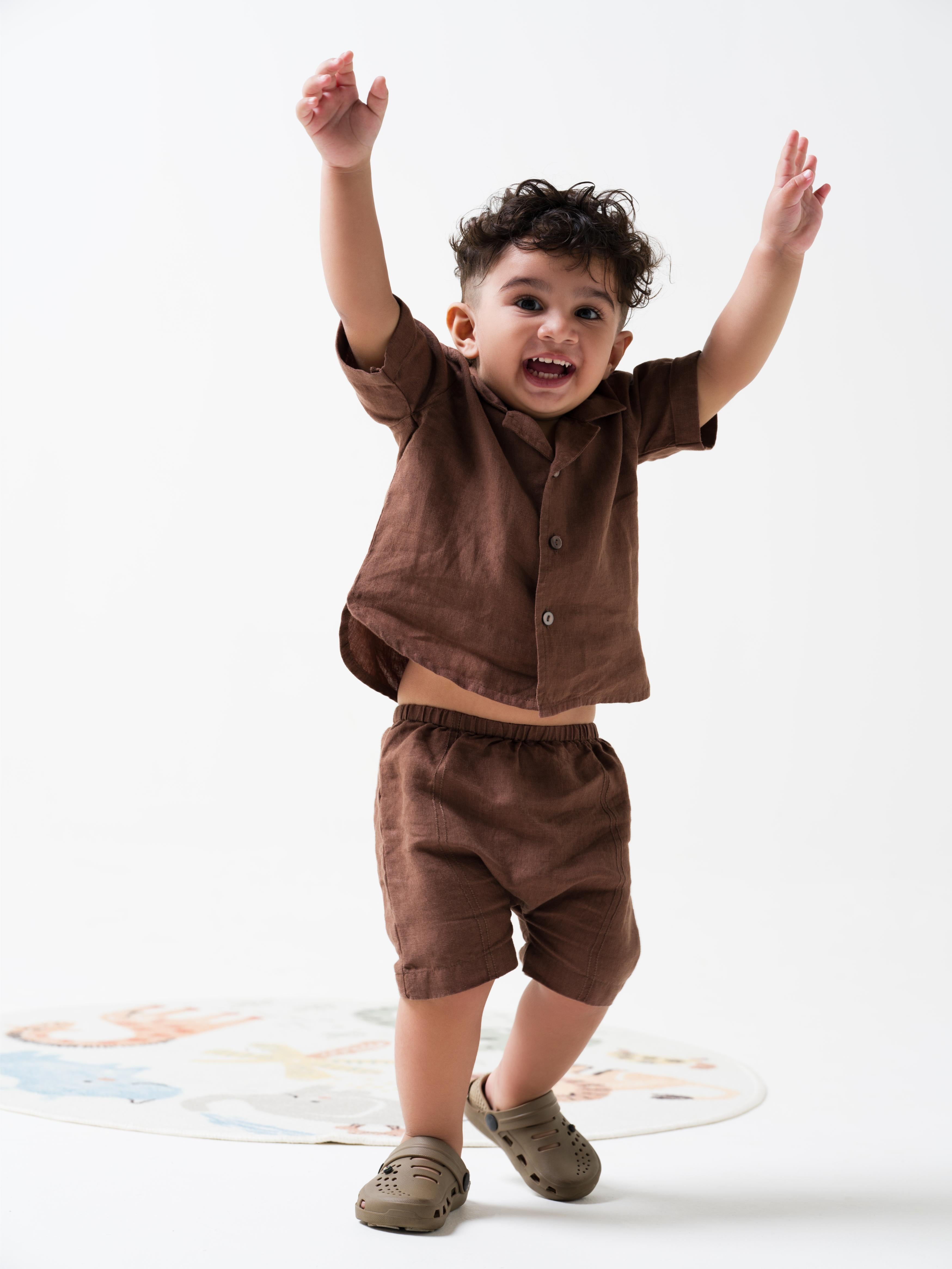 Cuban Collar Co-ords Set Walnut