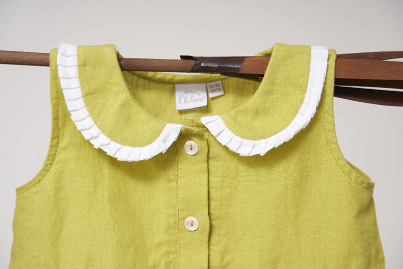 Pleated Collar Frock - Chi Linen