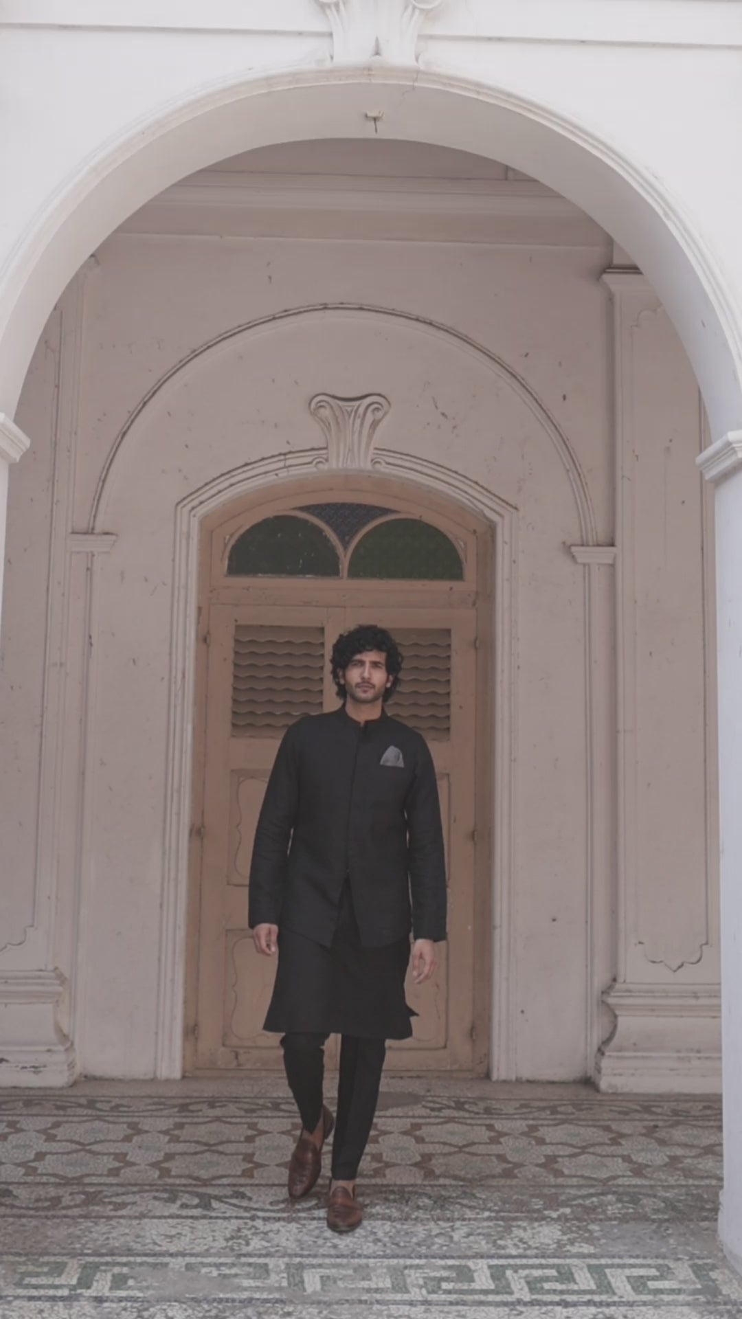 Black Kurta & Jacket Set