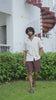 Cuban Collar Shirt Beige Cabana Stripe