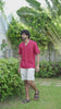 Cuban Collar Apple Red Shirt