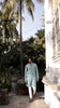 Sage Green Pleated-Cuff Kurta Set
