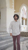 Classic Collar Cloud Grey Pencil Stripe Shirt