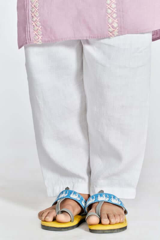 Pink Front Pleated Kurta Set - Chi Linen