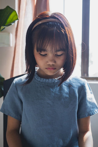 Neck frill top - Chi Linen