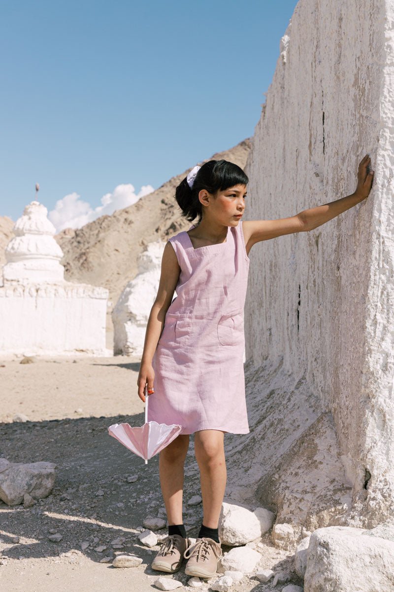Two pocket tie up frock - Chi Linen