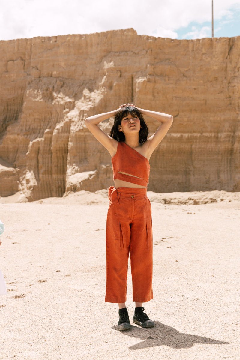 One shoulder top co-ords - Chi Linen