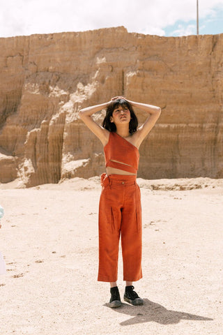 One shoulder top co-ords - Chi Linen