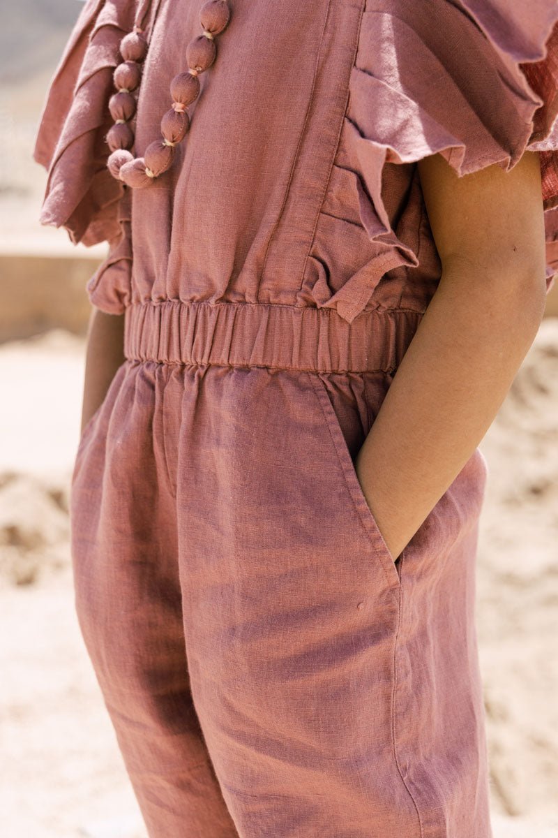 Ruffle jumpsuit - Chi Linen