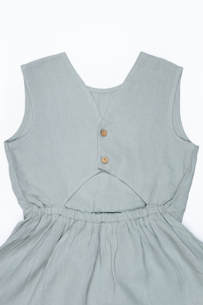 Two buttoned back opening frock - Chi Linen