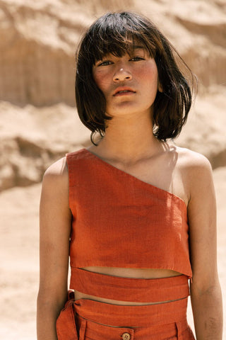 One shoulder top co-ords - Chi Linen