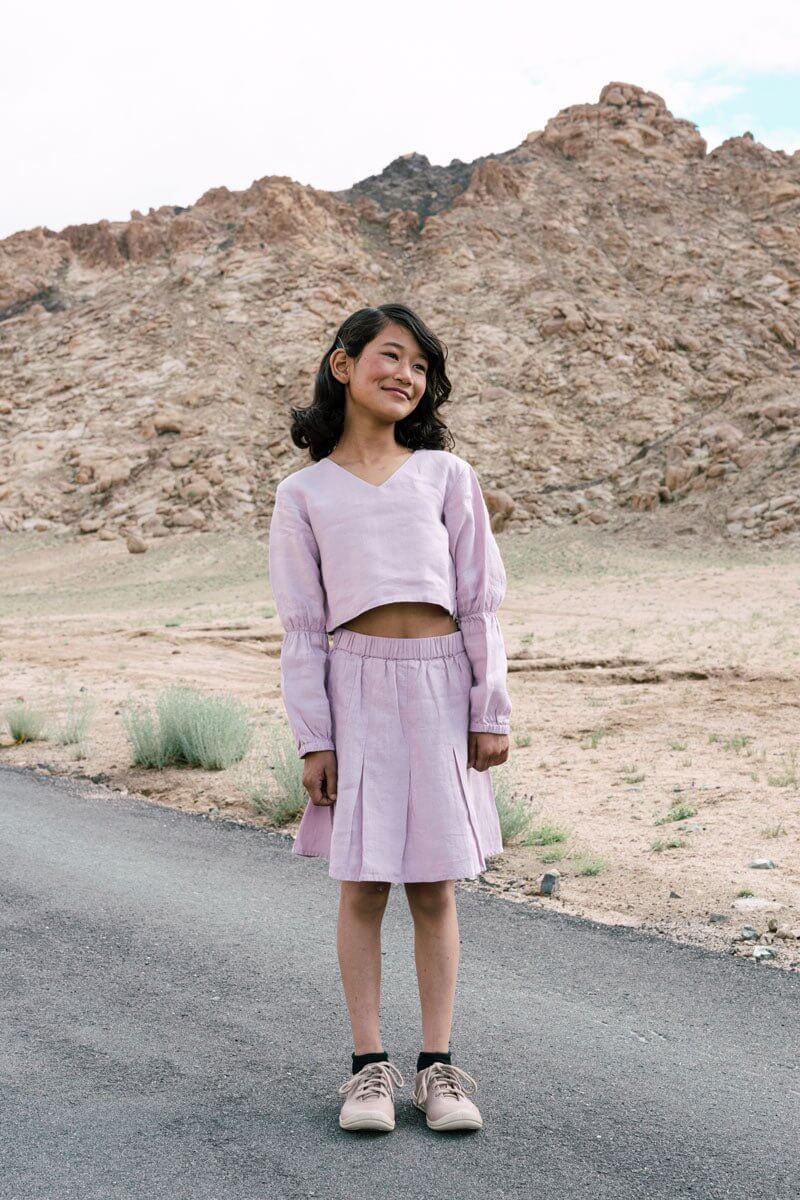 Box pleated skirt - Chi Linen