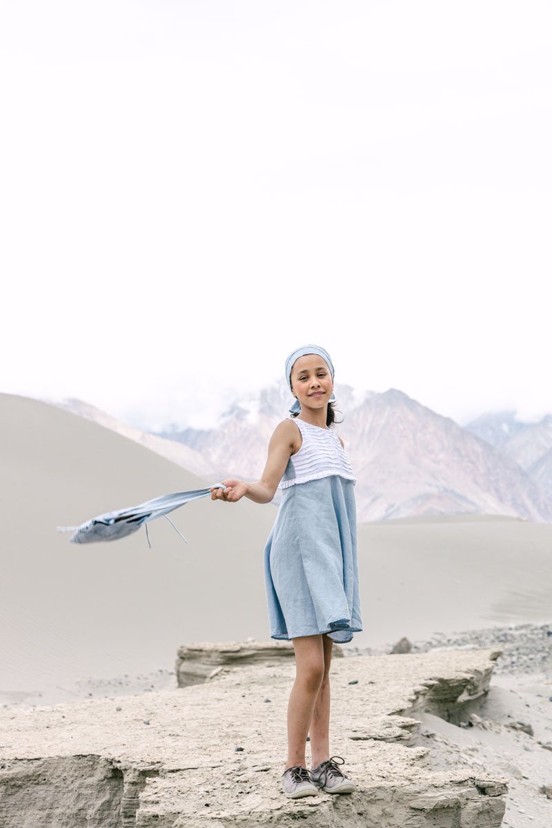 Pleated yoke frock - Chi Linen