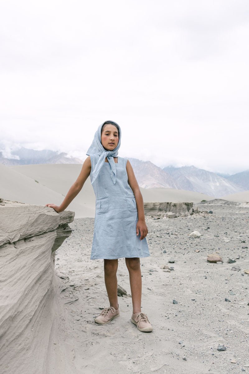 Two pocket tie up frock - Chi Linen