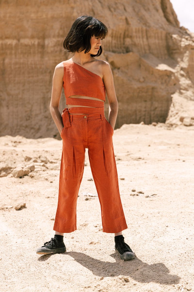 One shoulder top co-ords - Chi Linen