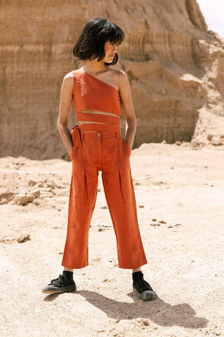 One shoulder top co-ords - Chi Linen