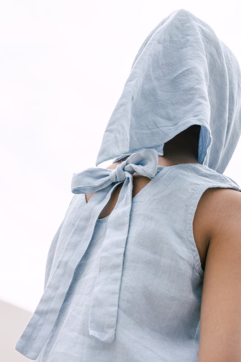 Two pocket tie up frock - Chi Linen