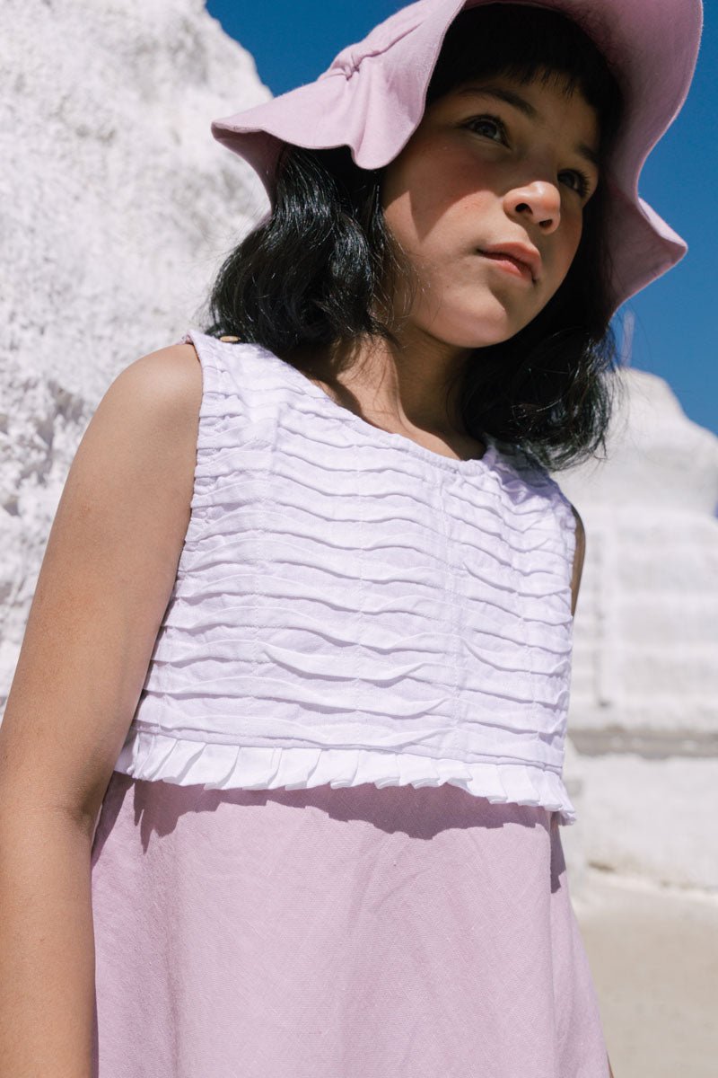 Pleated yoke frock - Chi Linen