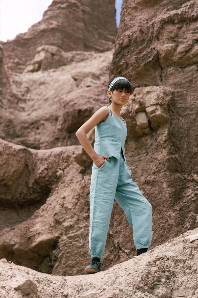Braided top & Harem pants set - Chi Linen