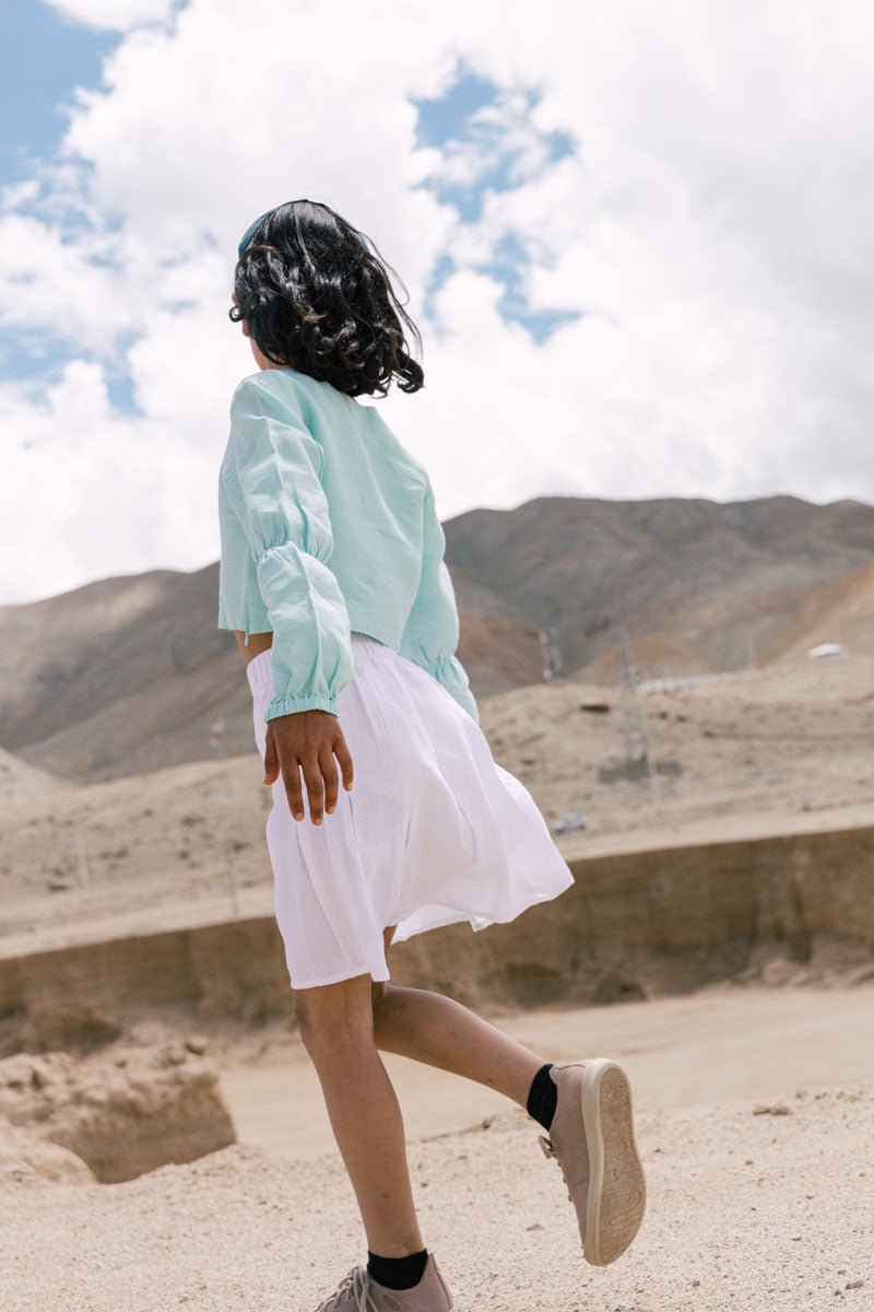 Puff sleeve crop top - Chi Linen