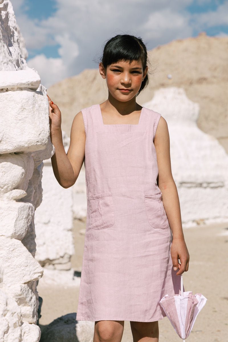 Two pocket tie up frock - Chi Linen