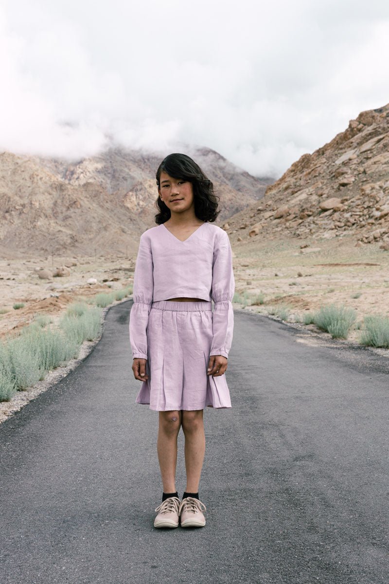 Puff sleeve crop top - Chi Linen