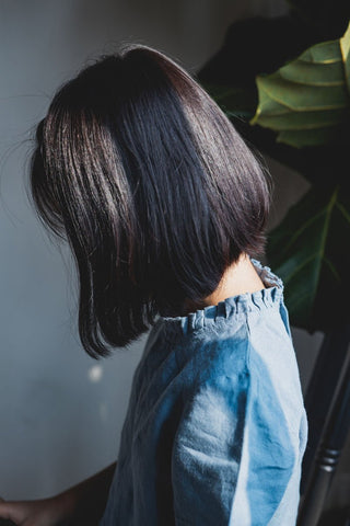 Neck frill top - Chi Linen