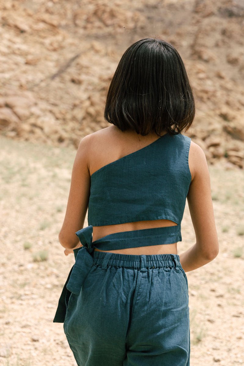 One shoulder top co-ords - Chi Linen