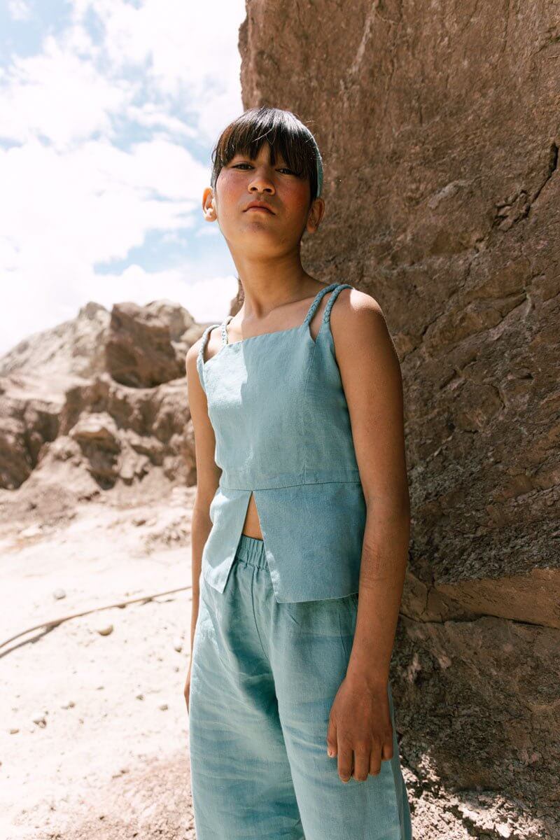 Braided top & Harem pants set - Chi Linen