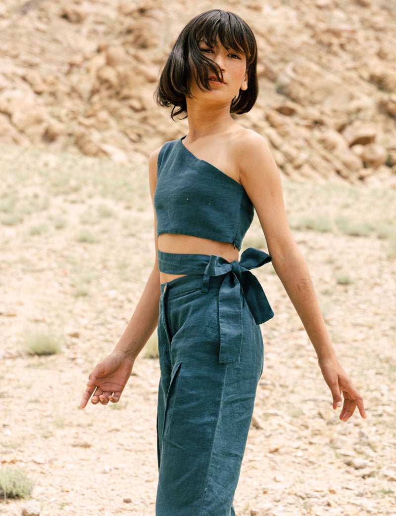 One shoulder top co-ords - Chi Linen
