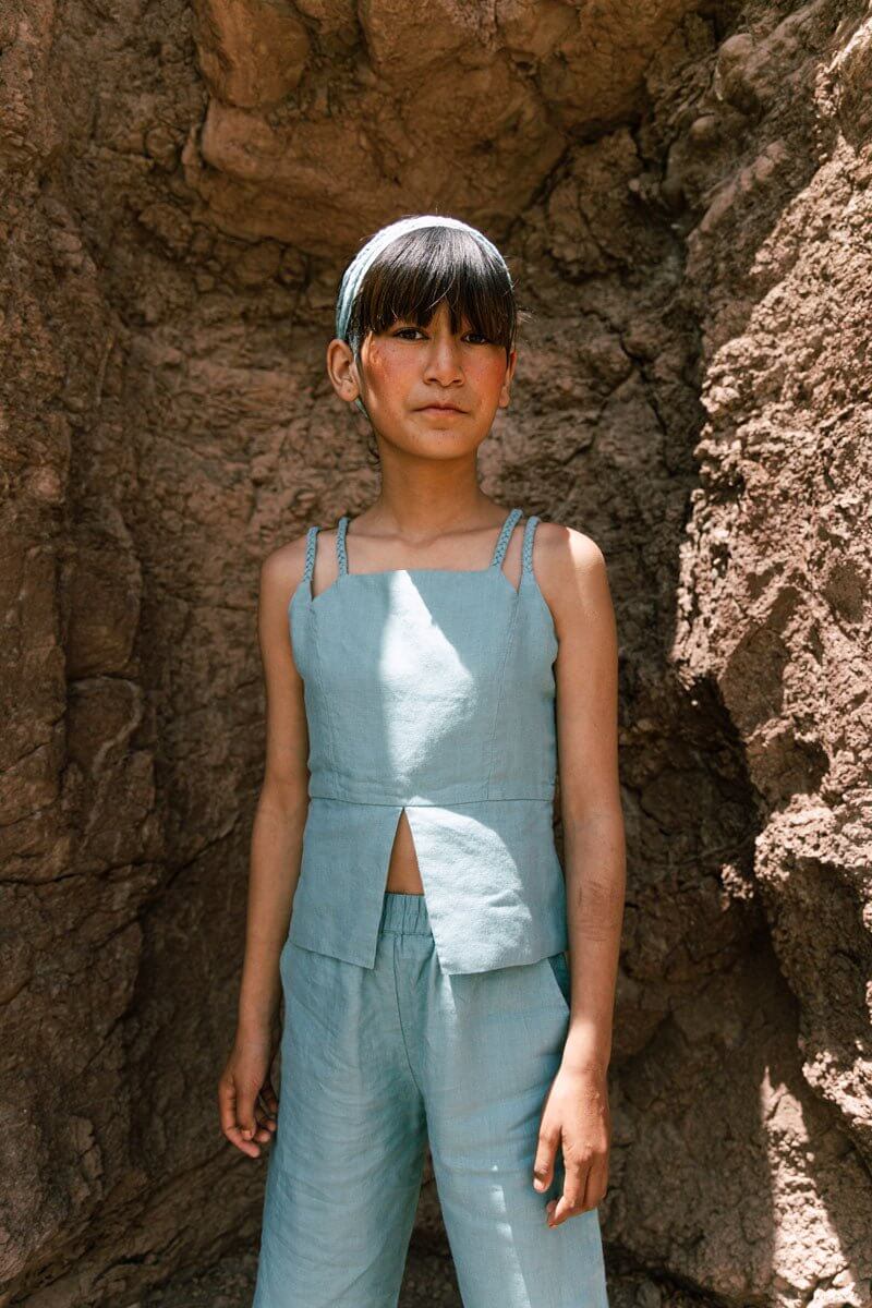 Braided top & Harem pants set - Chi Linen