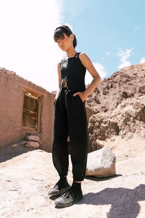 Braided top & Harem pants set - Chi Linen