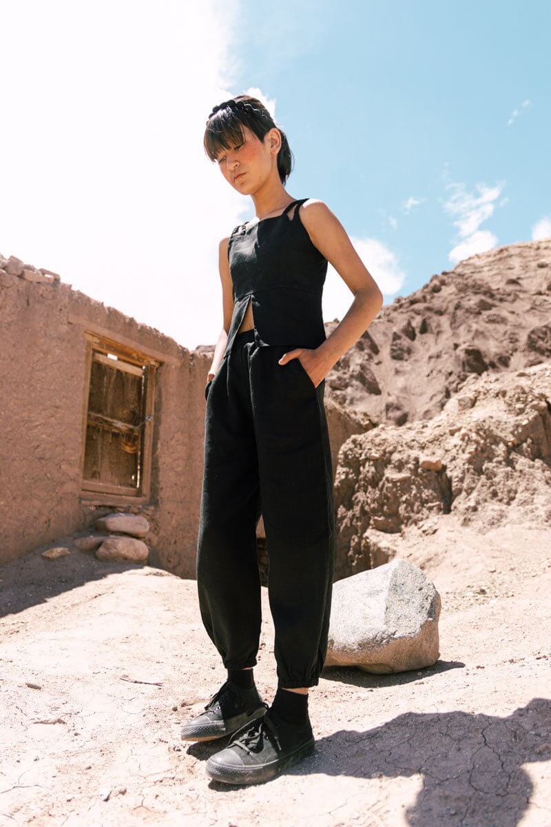 Braided top & Harem pants set - Chi Linen