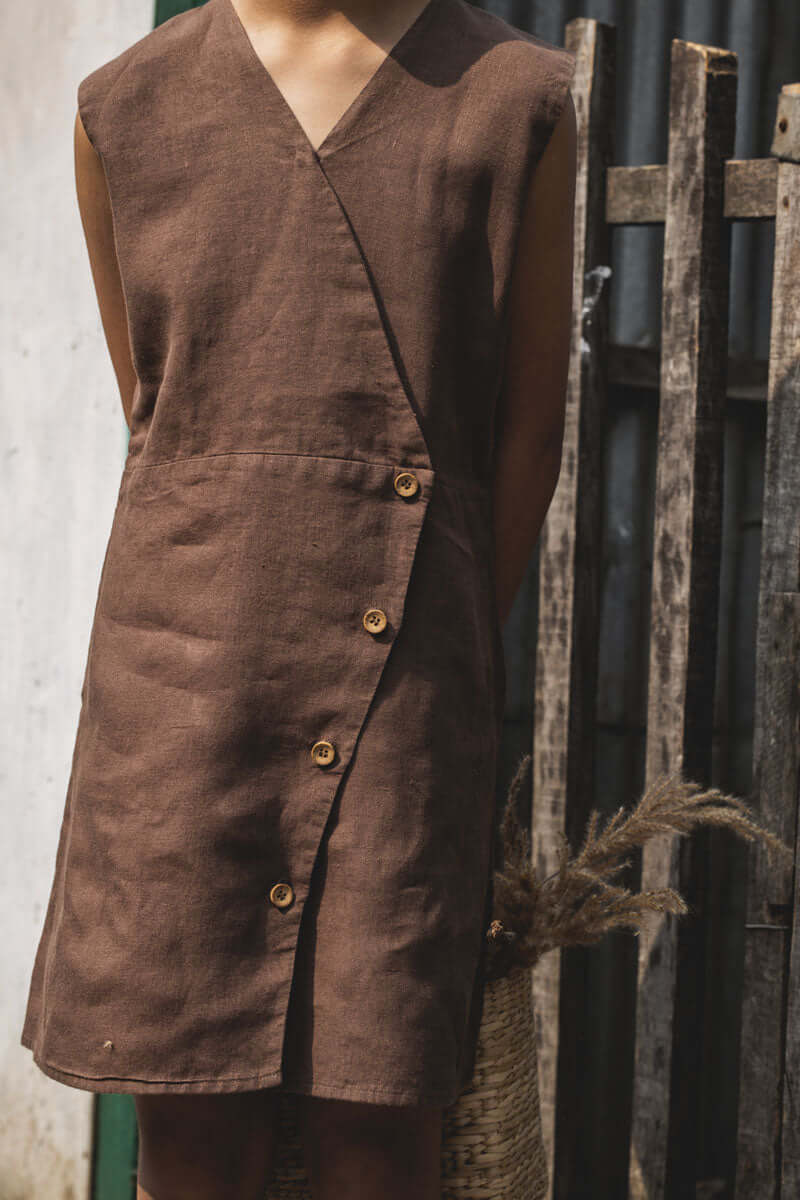Cross overlap frock - Chi Linen