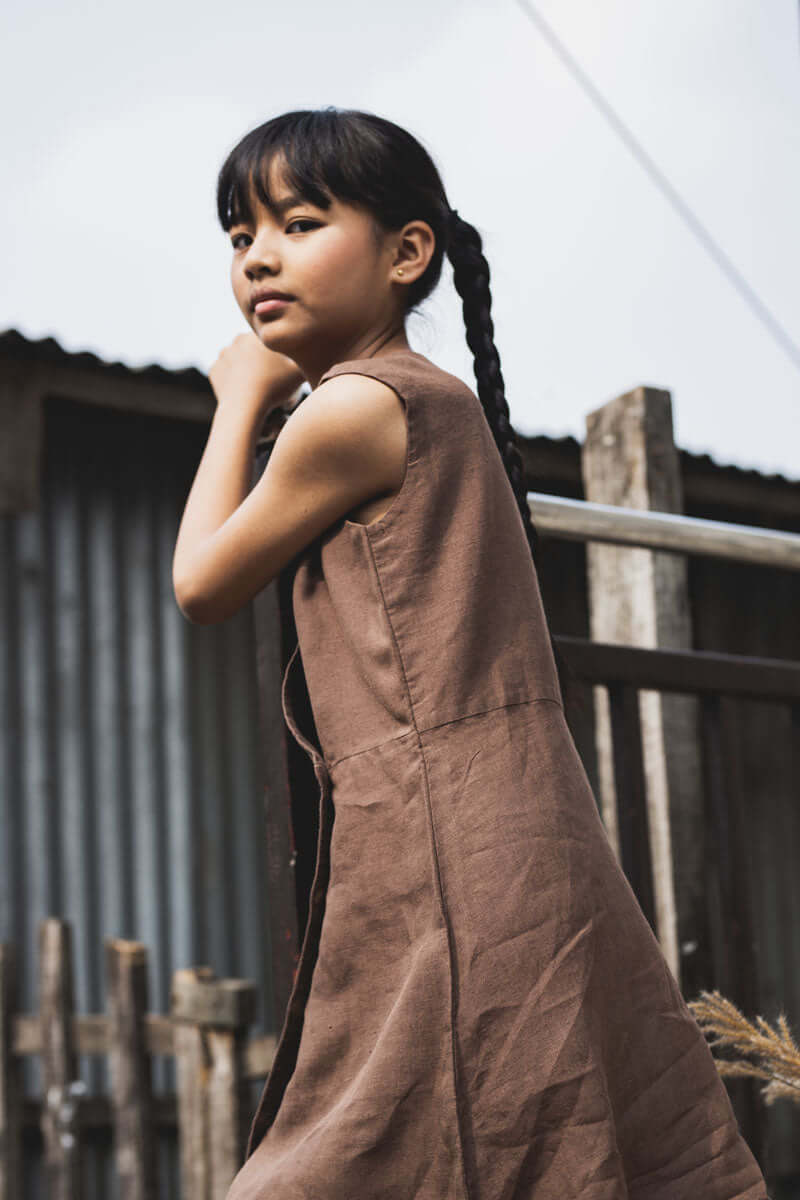Cross overlap frock - Chi Linen