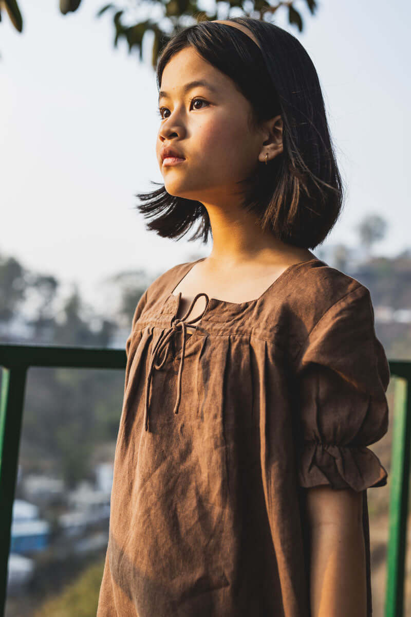 Front drawstring frock - Chi Linen
