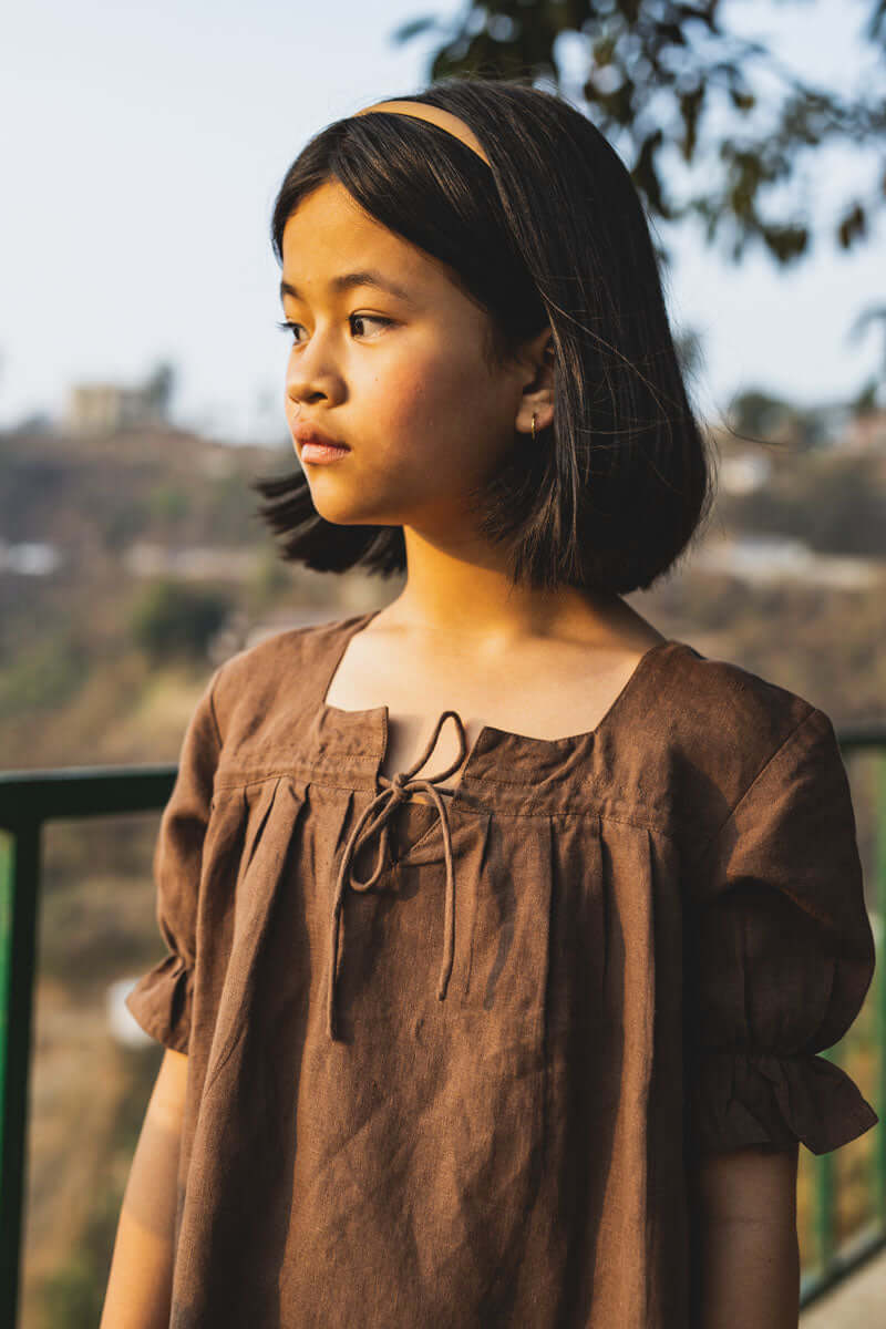 Front drawstring frock - Chi Linen