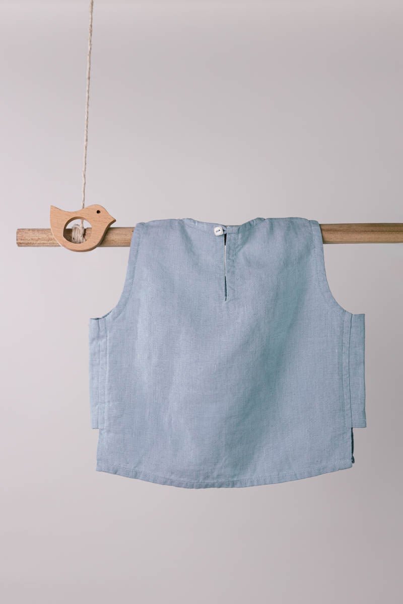 Peter-Pan Collar Top and Skorts Set - Chi Linen