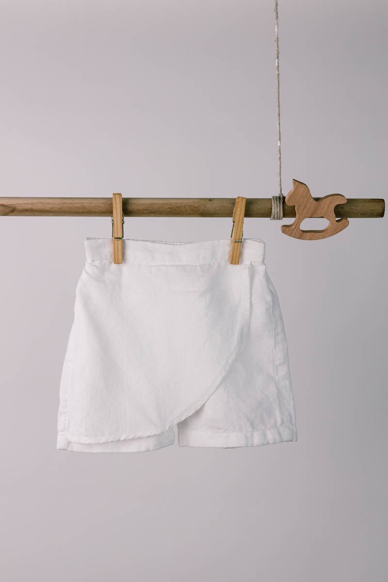 Peter-Pan Collar Top and Skorts Set - Chi Linen