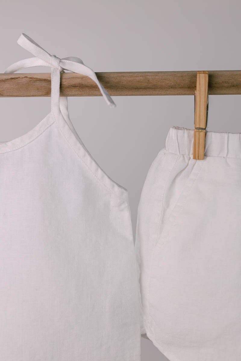 Tie up shoulder co-ords - Chi Linen