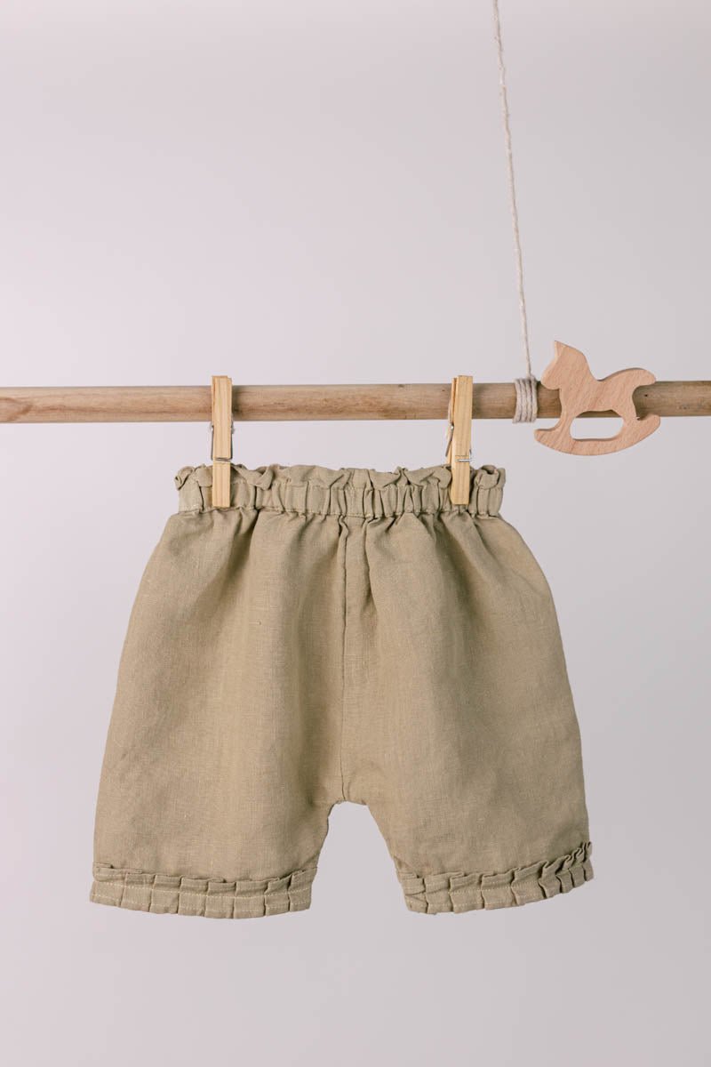 Linen Strap Ruffle Co-ords Set - Chi Linen