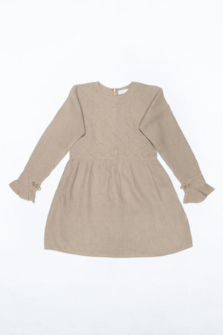 Pleated checks frock - Chi Linen