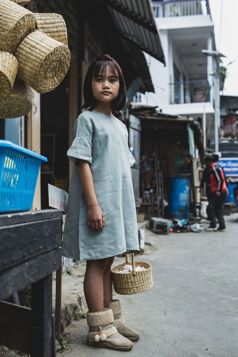 Layered Sleeves Frock - Chi Linen