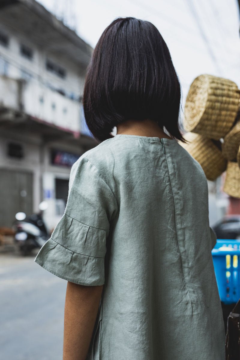 Layered Sleeves Frock - Chi Linen