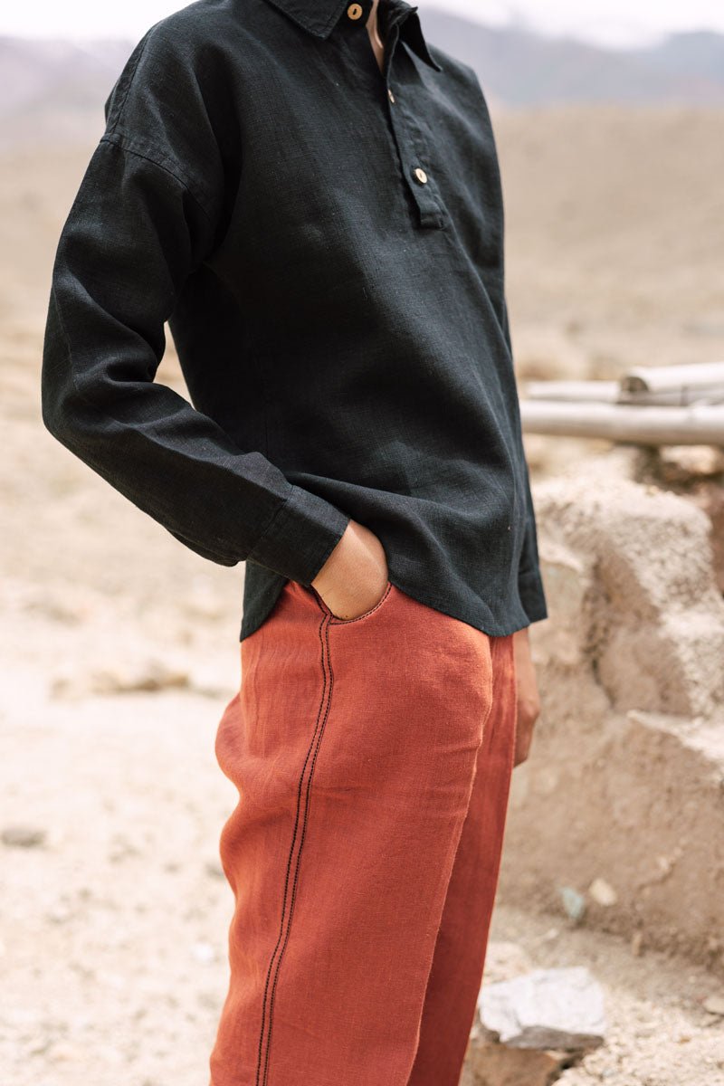 Running stitch trouser - Chi Linen