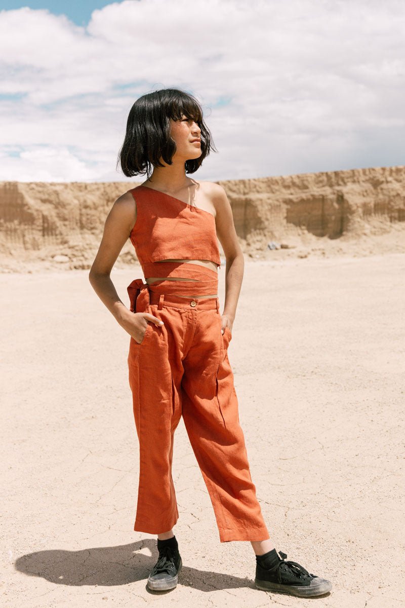 One shoulder top co-ords - Chi Linen